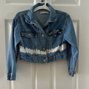 Zara Blue Jean Jacket with White Stripe